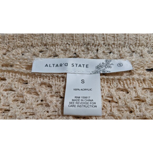 NEW Women's ALTAR'd STATE Cropped Crocheted Long Sleeve Top Small $49.95 - Picture 10 of 10